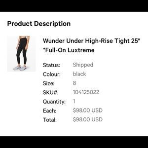 Lululemon Wunder Under High-Rise Leggings